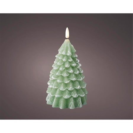 Perspectiva 7.1 in. Indoor Christmas Decor Candle Green PE2741469